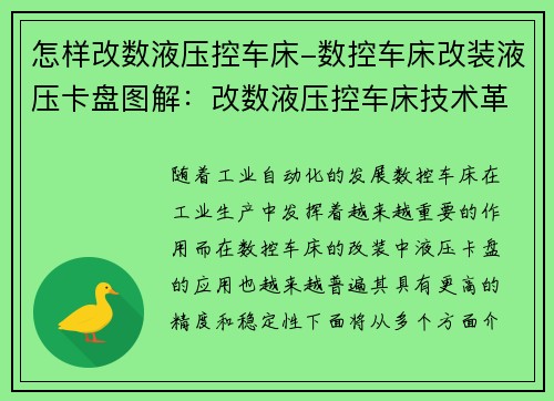 怎样改数液压控车床-数控车床改装液压卡盘图解：改数液压控车床技术革新